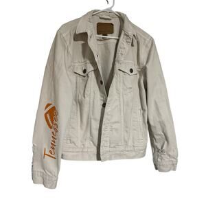 American Eagle White Denim Jean Jacket, UT VOLS Themed - Size M - Customizable!